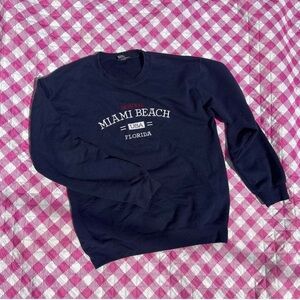 Gildan Navy Miami Beach Crewneck Sweater